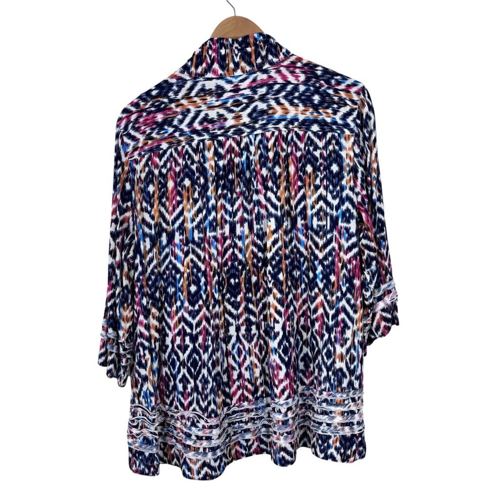 John Mark Ikat‎ Wire Collar Tunic XL Artsy - Picture 2 of 11